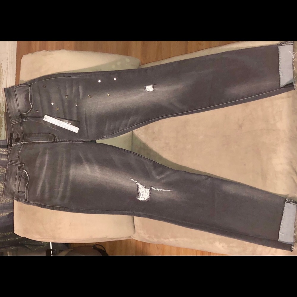 NWT-STS BLUE-High Rise Skinny Studded Jeans
